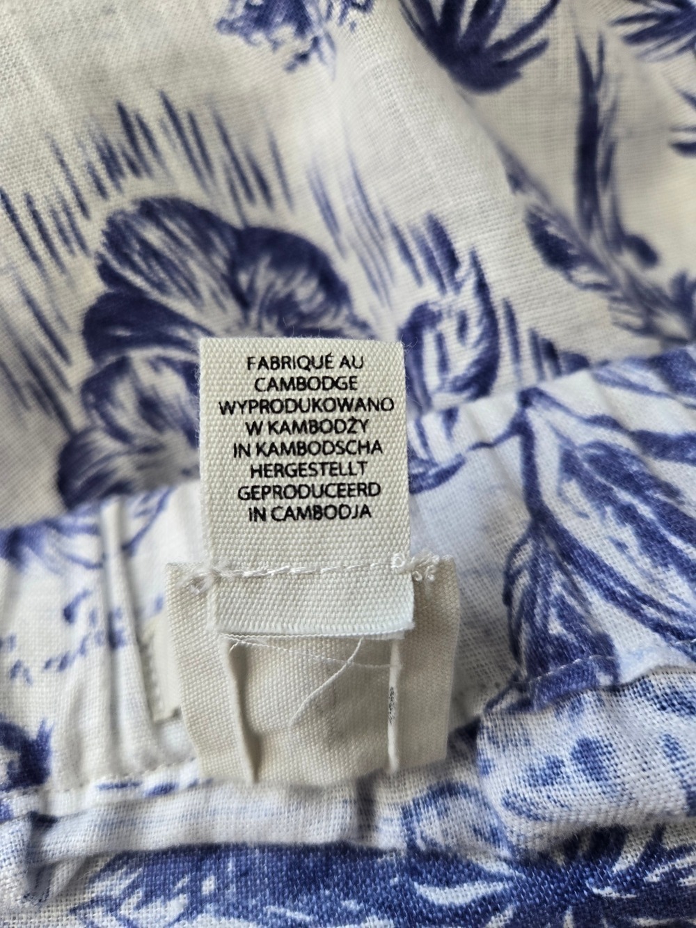 JOIE MAXI-MIDI SKIRT 100% LINEN WOMEN BLUE WHITE TOILE HAWAIIAN TROPICAL SZ MED - Picture 8 of 8